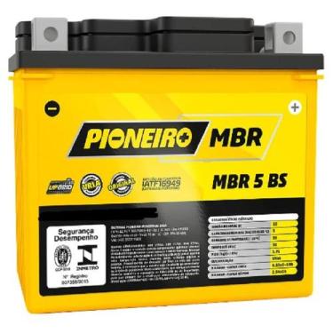 Imagem de Bateria Moto MBR5-BS 5Ah CG 150 TITAN KS 2004-2009 - PIONEIRO, MBR 5 B