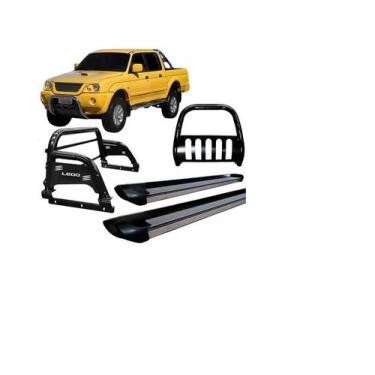 Imagem de Kit Quebra Mato estribo santo Antônio H3 L200 04 Preto - HOZZ