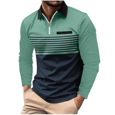 Imagem de Pulôver masculino de manga comprida gradiente atlético, moderno, confortável, casual, blusa clássica de outono para trilhas, camiseta diária, Y4-Army Green, P