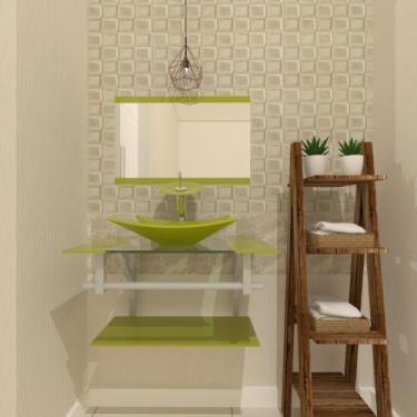 Imagem de Gabinete de Vidro 60cm para banheiro San Marino - EKASA, Verde Oliva