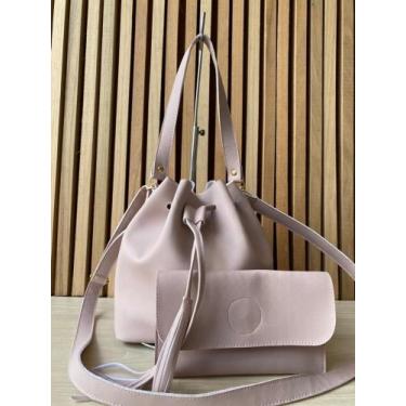 Imagem de Kit bolsa feminina + carteira - MANU SHOES, Rose, 500g