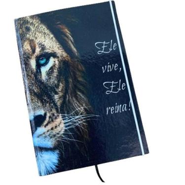 Imagem de Caderno Sketchbook Grande - Capa Religião Leão Ele Vive - 21x14cm - Se