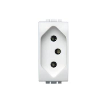 Imagem de Módulo Tomada Living Light 10 Amperes 2 Polos+Terra Branco - Bticino