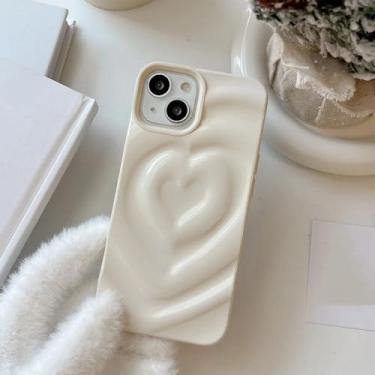 Imagem de Capa de telefone com coração amoroso plissado 3D brilhante para iPhone 15 11 12 13 14 Pro Max Candy Color Wave Shape Creative Soft Back Cover, S6, para iPhone 15Pro Max