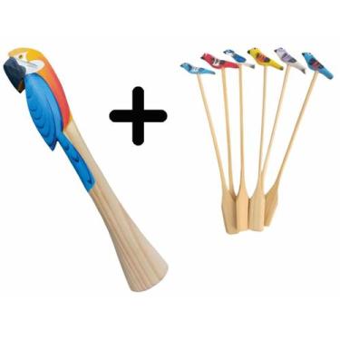 Imagem de Kit Caipirinha Drink 1 Socador E 6 Mexedores Tropical Brasil Barman - 