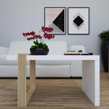 Imagem de Mesa de Centro Amadeirada com Branco - Elegância para Sala - L.M.D.F M