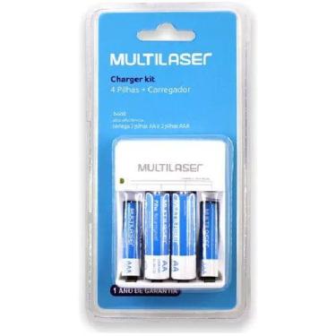 Imagem de Carregador De Pilhas Multilaser Aa/Aaa + 2 Pilhas Aa 2500Mah + 2 Pilha