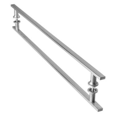 Imagem de Puxador Aço Inox Escovado Para Porta De Vidro 70Cm M.S - Metalcromo