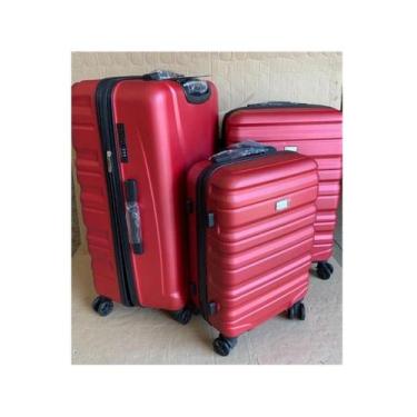 Imagem de Conjunto 3 Malas Viagem Rígida Vinho C/ Rodas Duplas 360º P, M, G, de 