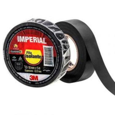 Imagem de Kit 5 Fita Isolante 3M Imperial 18mmX20 Metros Cor Preto