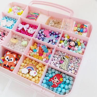 Imagem de Kit Miçangas Infantil Coloridas P/ Montar Pulseiras 2500 Pçs - Tutti F