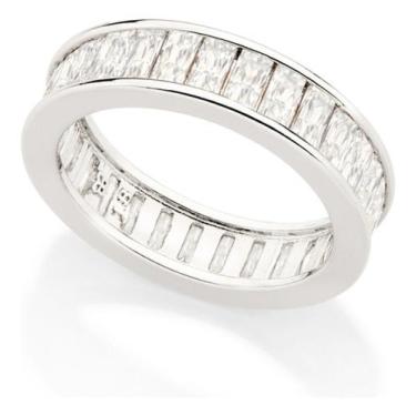 Imagem de Meia Aliança Rommanel Cravejada Com Zircônias 310023, Branco, 16