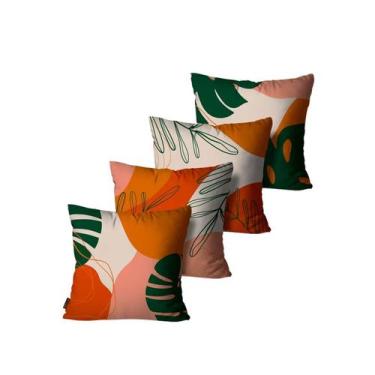 Imagem de Kit com 4 Capas de Almofadas Decorativa Abstratas Terracota - Mdecore