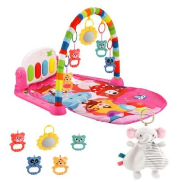 Imagem de Tapete Infantil Musical Rosa + Naninha Anti Alergica 30cm - Color Baby