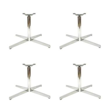 Imagem de Base Giratória De Metal Alumínio Para Cadeiras E Poltronas Kit 4 Unida