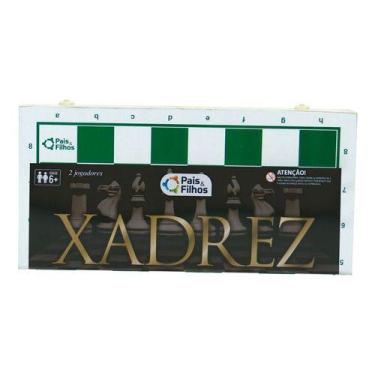 Imagem de Xadrez Caixa De Madeira 40cm Original S/ Feltro Profissional - anjo da