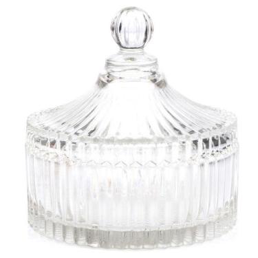 Imagem de Bomboniere De Vidro Redonda Trabalhada 14,5 Cm RED-0007 - 99express