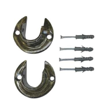 Imagem de Par suporte flange alumínio  28mm para cortina de ilhós - DECOR LIDER,