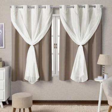 Imagem de Cortina blackout de pvc com voil 2,80x2,00 - Feffo Cortinas, AVELÃ
