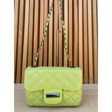 Imagem de Bolsa Feminina Ombro Transversal Alça Corrente - MANU SHOES, Verde lim