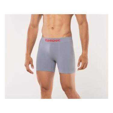 Imagem de Cueca boxer sem costura microfibra escolha a cor Keeper, Prata, G