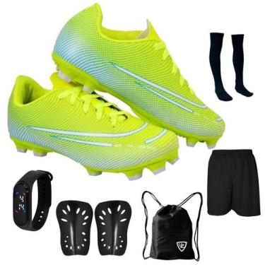 Imagem de Chuteira Campo Adulto Juvenil 200 Nova Travas Gramado Futebol Uzze + M