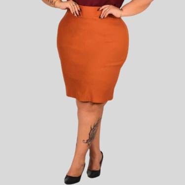 Imagem de Saia Evangélica Plus Size Caramelo - Mayara Manzano, Caramelo, G1