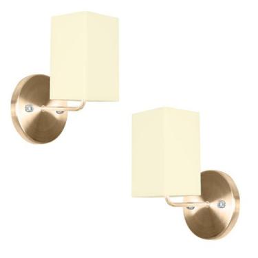 Imagem de Kit 2 Arandela New Cobre De Cupula Quadrada Bege - MARRYLUZ