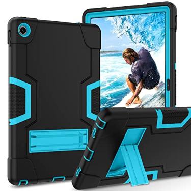 Imagem de GUAGUA Capa compatível com Lenovo Tab M10 Plus 3ª geração, suporte 3 em 1, resistente à prova de choque, antiarranhões para Lenovo Tab M10 Plus 3ª geração, preto/azul