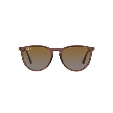 Imagem de Ray-Ban Óculos de sol redondos RB4171 Erika, Marrom escuro transparente/marrom polarizado dégradé, 54 mm