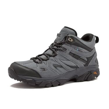 Imagem de HI-TEC Ravus WP Bota masculina impermeável para caminhada, leve, respirável, para uso ao ar livre, Cinza escuro, 41