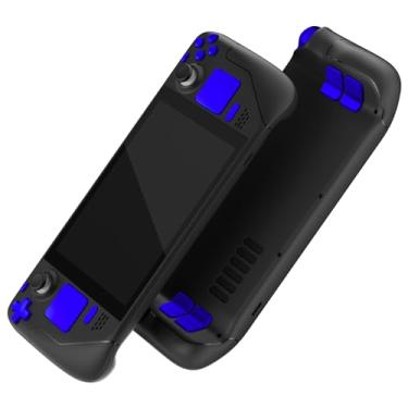 Imagem de eXtremeRate Conjunto completo de botões de substituição azul cromado para Steam Deck, para-choques personalizados ABXY D-pad Trackpad aciona botões e chaves de fenda para console portátil LCD Steam
