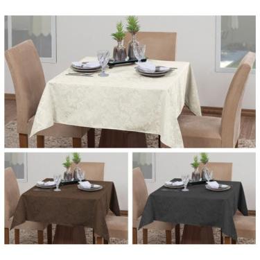 Imagem de Kit 3 Toalhas De Mesa Quadrada 4 Lugares Sala Jantar Jacquard - Luxbel