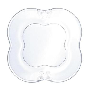 Imagem de Conjunto Wolff 4 Pratos p/ Sobremesa de Vidro Butterfly 17cm, Transpar