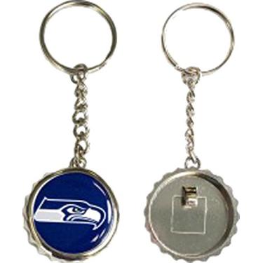 Imagem de Chaveiro NFL Seattle Seahawks com tampa de garrafa, azul-marinho, tamanho único