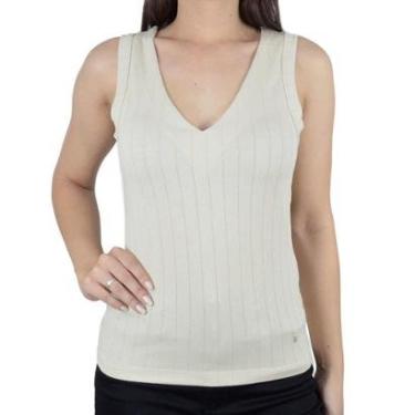 Imagem de Regata Feminina Gatos e Atos Canelada Bege - G2422-Feminino