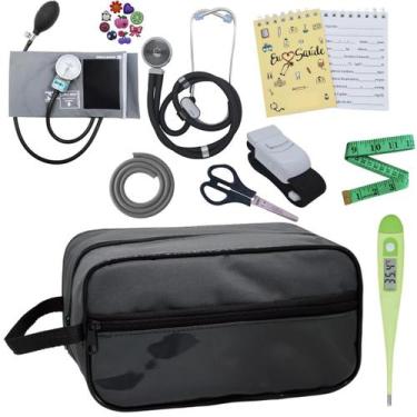 Imagem de Kit Academico Enfermagem Esfigmomanometro Aparelho de Pressao Estetosc