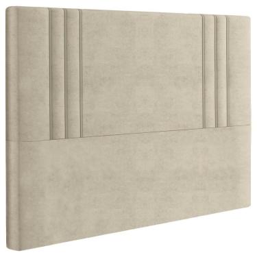 Imagem de Cabeceira Casal 138 Cm London Veludo Bege Soon Bege