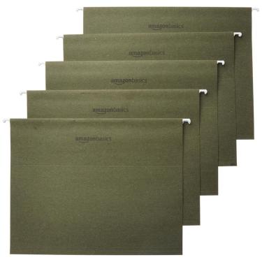 Imagem de Pasta de arquivos organizadora suspensa Amazon Basics Green Letter Size