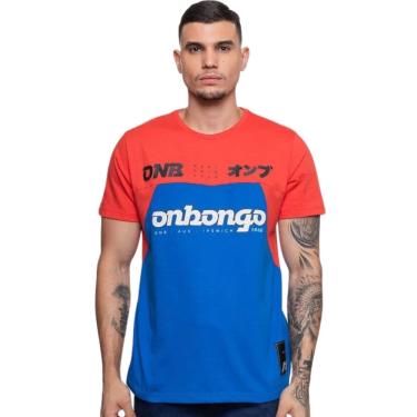 Imagem de Camiseta Masculina Onbongo AUS Laranja e Azul ON265