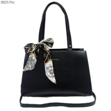 Imagem de Bolsa Feminina Transversal / Ombro com Lenço 8825 - H2 Bolsas, Preto