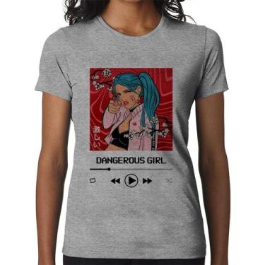 Imagem de Baby Look Dangerous Girl - Foca na Moda, Cinza, GG