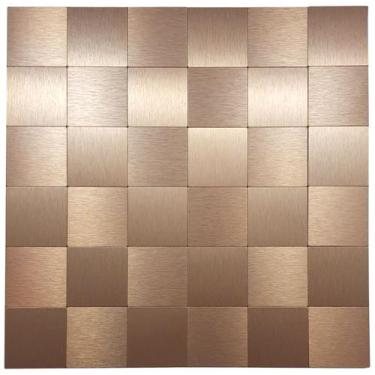 Imagem de Pastilha Autoadesiva AL1001 - METAL ALUMINIO COBRE ESCOVADO 30x30cm - 