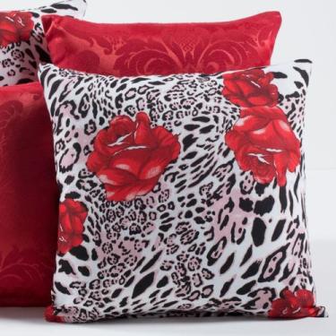 Imagem de Kit com 4 Almofadas Decorativas Estampada Lisa Sofá Sala - Angel Distr