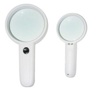 Imagem de Lupa de aumento de mao 75mm com iluminacao de luz de led e ampliacao 3