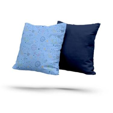 Imagem de Kit 2 Almofadas Com Enchimento Planetas Diversos Azul - Fabrika De Fes