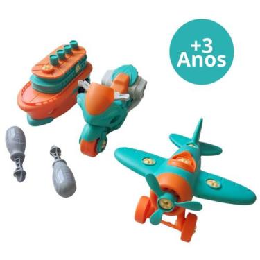 Imagem de Kit Brinquedo Infantil  Avião Barco e Moto  - HK Brinquedos