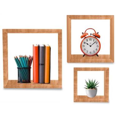 Imagem de Kit 3 Nichos Quadrado Mdf Decoração Quarto Sala Jade - Genus Móveis