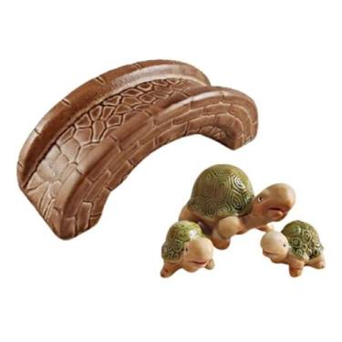 Imagem de Familia Em Miniatura De Tartaruga E Ponte Mini De Decoração - Decore C