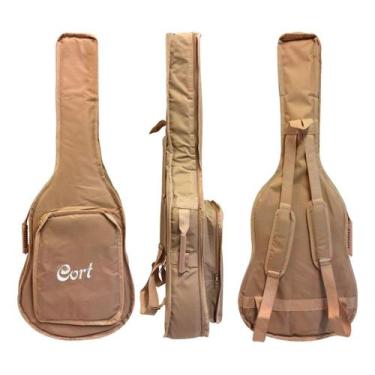 Imagem de Capa p/ violão folk luxo cargo ny-600 "cort" bege